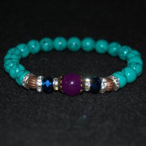 Gemstone Bracelet,Stone Beads Bracelet,MGemstone ulticolor Stone Beaded Bracelet